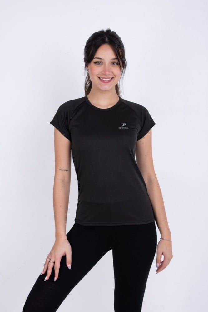 Remera Deportiva SportsLive Negra